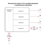 Smart wall switch Aqara Z1 Pro White 4-key - image 2